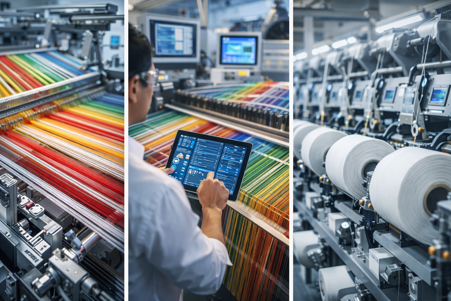 Stitching line with workers